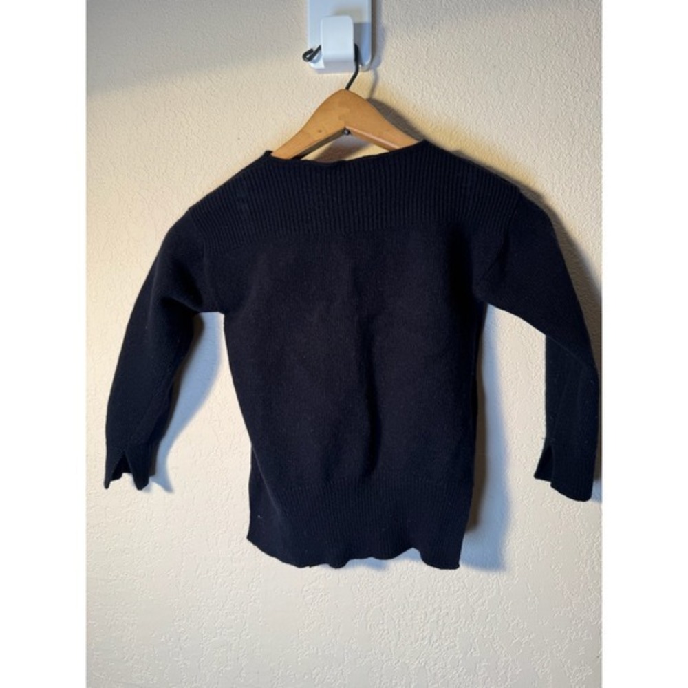 Marni Wool Sweater Kids Striped Black Green White Ribbed Knit Pullover - Picture 6 of 6